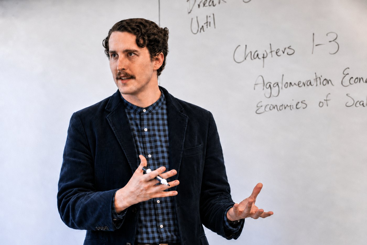 William B. Thorne teaching at a whiteboard